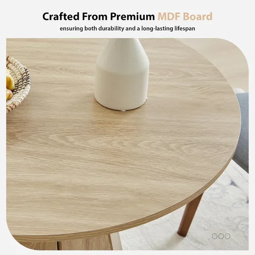 Miniatura 4 de Mesa de comedor redonda pequeña de 31.5 pulgadas, mesa de cocina moderna para 2 a 4 personas, mesas de comedor redondas de madera de granja con base