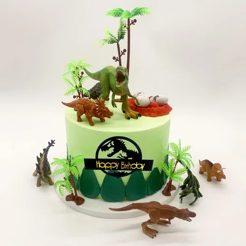 Miniatura 3 de 22 piezas de decoración de tarta de dinosaurio con huevos y árboles, decoración de tarta de dinosaurio, decoración de fiesta temática de baby