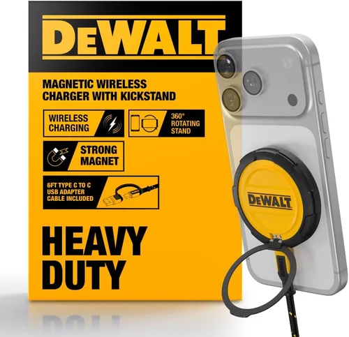 Miniatura 10 de DEWALT Soporte magnético para teléfono para kit de automóvil, cargador inalámbrico resistente, soporte de ventilación, montaje en tablero, soportes