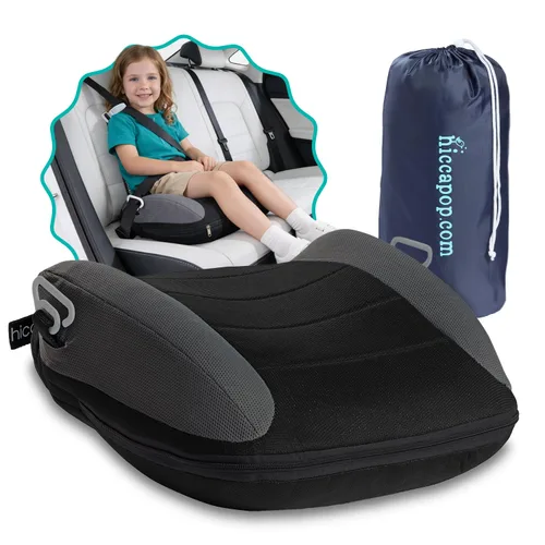 Miniatura 9 de Hiccapop UberBoost Asiento Elevador Inflable para Automóvil Asiento Elevador Estrecho sin Respaldo Inflable para Viajes Asiento Elevador Negro