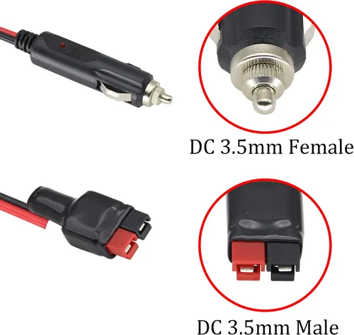 Miniatura 3 de Enchufe para encendedor de cigarrillos a an-der-Son con cable de extensión interno de 15 amperios 14 AWG, adaptador de cargador de batería, conector