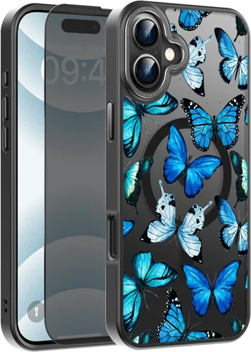 Miniatura 69 de Goodon Funda para iPhone 17 Pro con protector de pantalla de privacidad, compatible con Magsafe, a prueba de golpes, translúcida mate, bonita funda