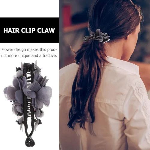 Miniatura 9 de Pinza para el pelo de plátano, pinzas para el pelo de flores, pinzas de mandíbula para el cabello con diamantes de imitación, pinzas para el cabello