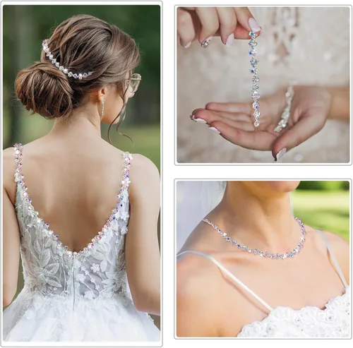 Miniatura 3 de Kigeli Bling Adorno de Diamantes de Imitación con Cadena de Cristal, Adorno de Diamantes de Imitación para Costura, Adornos para Vestidos DIY, Ropa