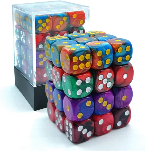 Miniatura 15 de Bescon 0.472 in 6 lados dados 36 en cubo, 0.472 in seis caras Die (36) bloque de dados, efecto Géminis en todos los colores surtidos de flores