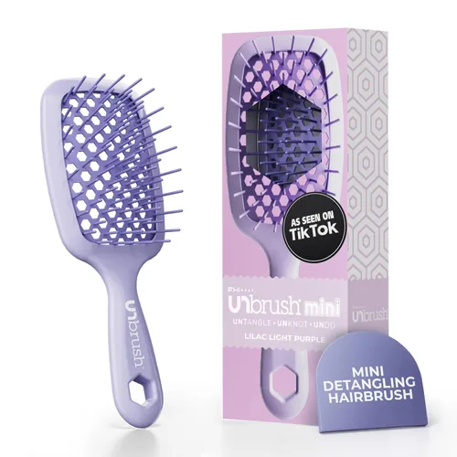 Miniatura 13 de FHI Heat UNbrush - Mini cepillo desenredante para cepillado sin dolor en todo tipo de cabello húmedo o seco, cerdas antiestáticas Duoflex duraderas