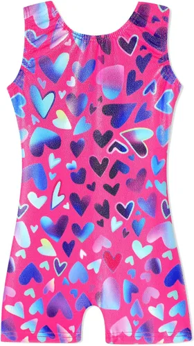 HOZIY - Leotardos de gimnasia para niñas, con estampado de unicornio, aurora, arco iris, sirena, dinosaurio, magdalenas, con pantalón ciclista con