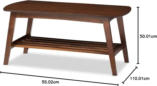 Miniatura 5 de Baxton Studio Sacramento Mid-Century - Mesa de centro moderna de estilo escandinavo, nogal oscuro
