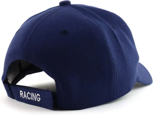 Miniatura 18 de Trendy Apparel Shop Gorra de béisbol con bandera de carreras bordada en 3D