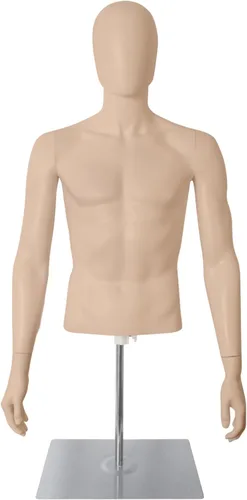Miniatura 9 de Maniquí de medio cuerpo con torso y soporte para vestido femenino, de plástico desmontable, soporte de maniquí con altura de 30”-46” y base de metal