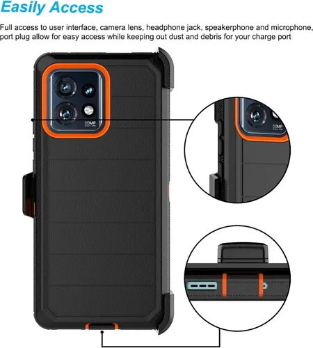 Miniatura 4 de Njjex Funda para Moto Edge Plus 2023, para Motorola Edge+ 5G UW 2023/Edge 40 Pro/Edge X40 con clip para cinturón, protector de cuerpo completo