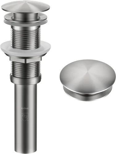 Kraus Tapón de drenaje desplegable para lavabo de baño sin desbordamiento en acero inoxidable sin manchas, PU-10SFS