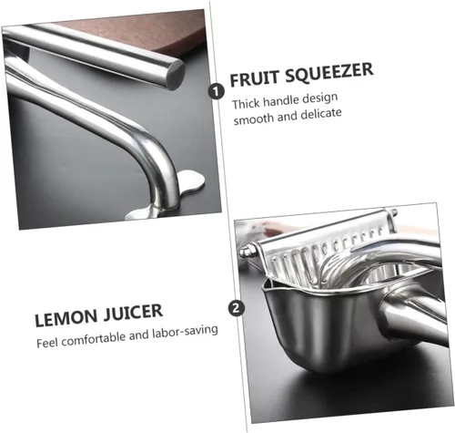 Miniatura 4 de Exprimidor manual de frutas de acero inoxidable, exprimidor de grado alimenticio para extracción de jugo, mango ergonómico, diseño que ahorra mano