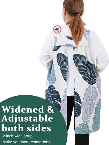 Miniatura 3 de Delantales sin lazos para mujer, talla grande, con bolsillos, de algodón, lino, para hornear, cocina, cocina