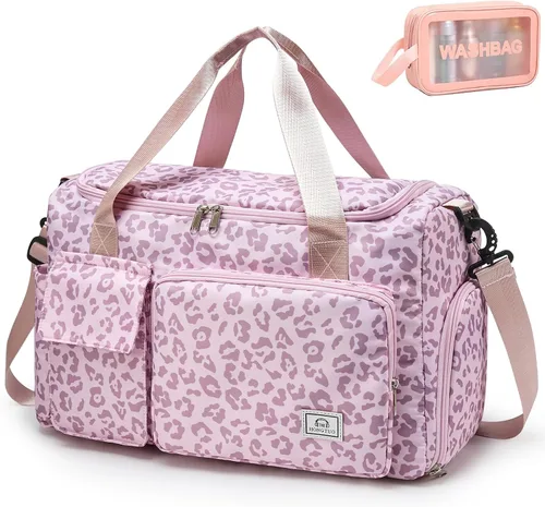 Miniatura 68 de Bolsa de Gimnasio Pequeña para Mujer, Bolsa de Lona de Viaje, Bolsa de Fin de Semana con Compartimento para Zapatos