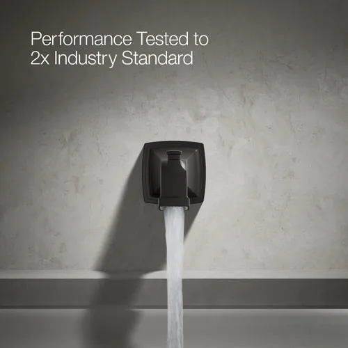 Miniatura 4 de KOHLER 27406-BL Riff - Boquilla de baño para montaje en pared con desviador y conexión deslizante, grifo de bañera, color negro mate Mate negro