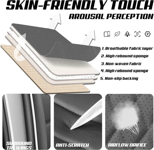 Miniatura 6 de ILMO Fundas para Asientos Compatibles con Ford F350 2011-2026, Protectores de Asiento de Camión de Cuero de Nappa Impermeables con Tacto Suave