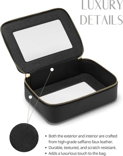 Miniatura 6 de Bolsa de maquillaje transparente Popvibe, estuche de cosméticos de viaje con cremallera, bolsa de aseo transparente con cremallera, organizador