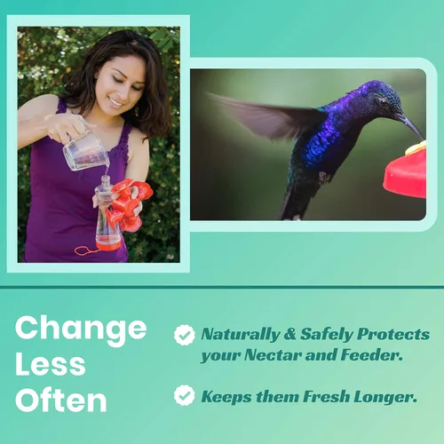 Miniatura 3 de Sapphire Labs Nectar Defender - Extensor de néctar de colibrí que prolonga la vida útil del néctar para comederos de colibríes, funciona