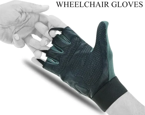 Miniatura 6 de BTR Guantes para Silla de Ruedas para Hombres y Mujeres Guantes para Movilidad y Discapacidad con Diseño Transpirable, Ligero, Agarre Negro
