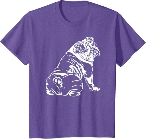 Miniatura 41 de Gracioso Bulldog Inglés playera perro Hund playera regalo, Azul (Heather blue)