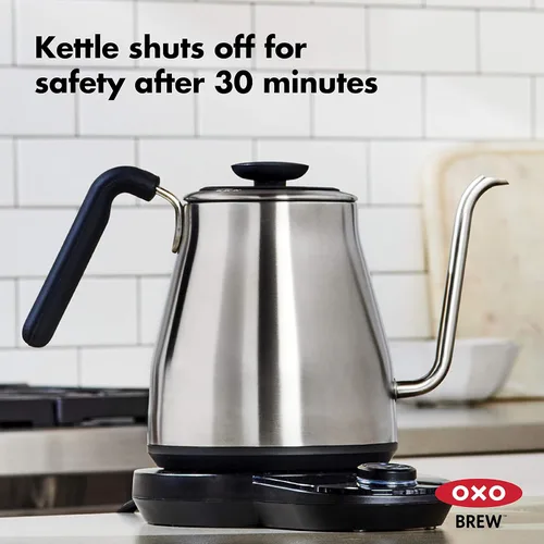Miniatura 6 de OXO Brew Hervidor Eléctrico de Cuello de Cisne – Hervidor de Agua Caliente, Hervidor para Verter Café y Té, Temperatura Ajustable, Temporizador
