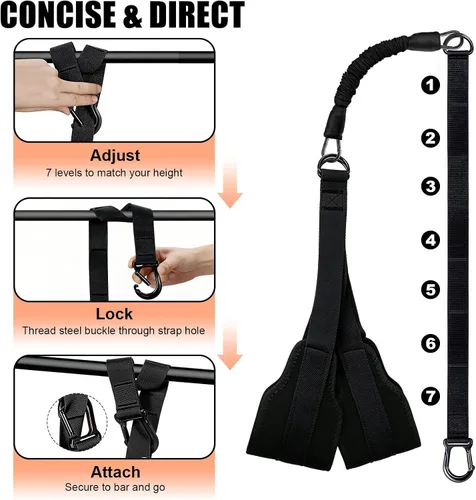 Miniatura 3 de Bandas de asistencia para gimnasio en casa, 4 bandas de resistencia ajustables para dominadas y entrenamiento de fuerza, con reposapiés, correa