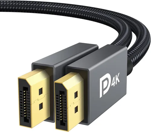 IVANKY Cable DisplayPort de 6 pies/Paquete de 2, Cable DP a DP de Nylon, Cable de Puerto de Pantalla a Puerto de Pantalla 4K de Alta Velocidad de 6
