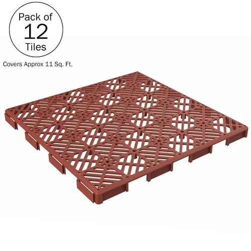 Miniatura 5 de Pure Garden Paquete de 12 baldosas de polipropileno entrelazadas para terrazas de patio, suelos resistentes a la intemperie para balcón, porche