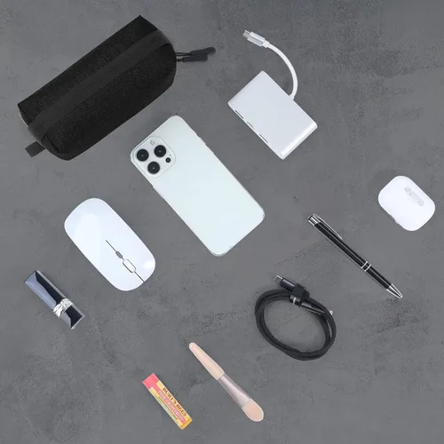 Miniatura 5 de SIMTOP Funda organizadora de electrónica pequeña, funda de viaje portátil para cable, cargador, teléfono y auriculares, almacenamiento de cable