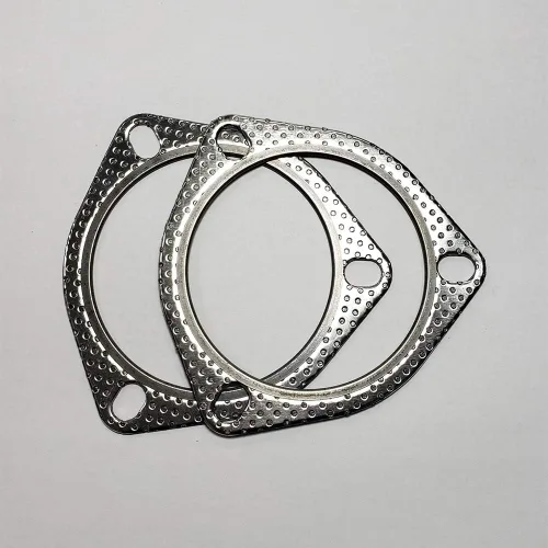 Miniatura 2 de Junta de escape de alta temperatura MLSG de 3 pernos de 2.25 pulgadas con anillo de fuego SS (cantidad 2)