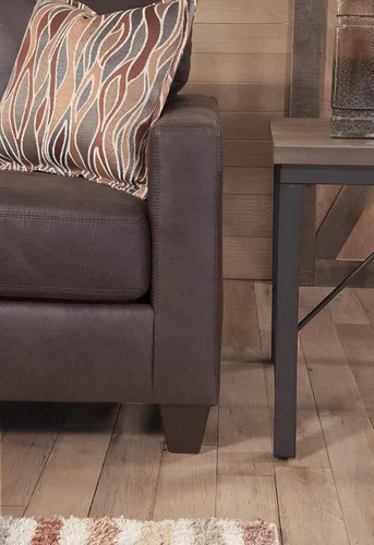 Miniatura 5 de American Furniture Classics Sofá de dos plazas con brazos cuadrados, marrón