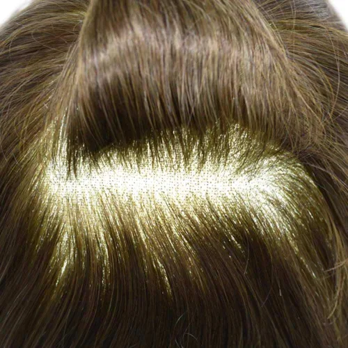 Miniatura 84 de Sistema de repuesto de cabello humano europeo con encaje frontal suizo para hombre, tupé para hombre, pieza de cabello, nudo blanqueado, línea #17