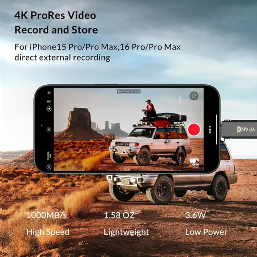 Miniatura 3 de YPANX SSD portátil Pro de 512 GB, velocidad de 1000 MB/s, USB 3.2 Gen 2 + puerto dual tipo C, SSD externo ligero para iPhone 15/16/17/Pro/Pro Max