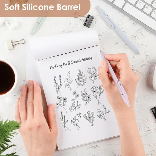 Miniatura 4 de Hapikalor Bolígrafos de gel, 6 piezas 0.5mm con tinta negra de secado rápido, bolígrafos de punta fina y escritura suave, regalos bonitos