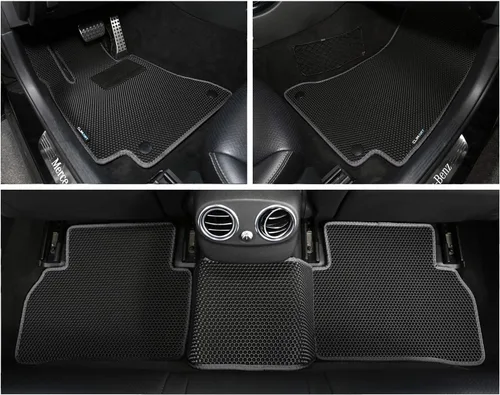 Miniatura 3 de CLIM ART Tapetes de piso de automóvil para todo tipo de clima, compatibles con Mercedes Clase C Sedán 2015-2021, revestimientos de piso resistentes