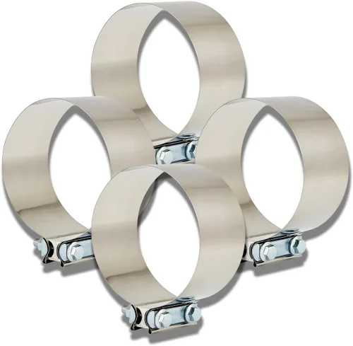 Abrazaderas de banda para junta a tope, abrazadera de silenciador de escape, abrazaderas de tubo de escape, manga de acero inoxidable (4, 6 pulgadas)