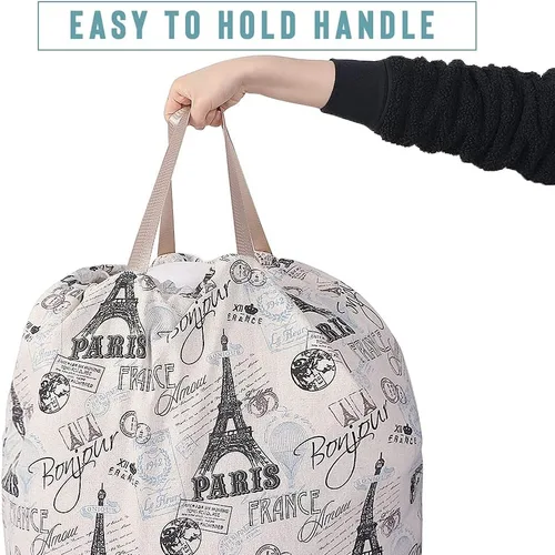 Miniatura 3 de Sanlykate - Bolsa de lavandería extra grande con cierre de cordón y asa, 28 x 40 pulgadas, bolsa de viaje resistente para ropa sucia para lavandería