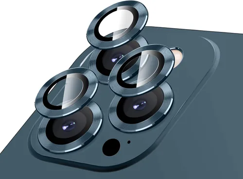 Miniatura 24 de LucBuy Protector de lente de cámara para iPhone 12 Pro Max, vidrio templado HD de alta calidad, aleación de aluminio, anillo individual, película