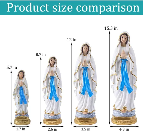 Miniatura 2 de Lourdes - Estatua de Virgen María, estatuas católicas de 5.7 pulgadas, estatuas de resina de regalo católico, adecuadas para decoración religiosa