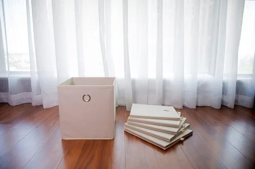 Miniatura 3 de Amelitory Organizadores de Almacenamiento en Cubos Plegables de Tela con Cajón, Juego de 6, Beige