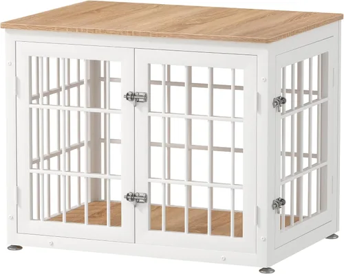 Miniatura 11 de rehomerance Mueble de jaula de perro resistente de 26 pulgadas para perros pequeños, mesa auxiliar decorativa para casa de mascotas, muebles