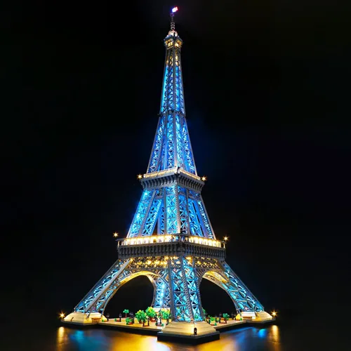 Miniatura 3 de VONADO Kit de iluminación LED compatible con el set de la Torre Eiffel de Lego 10307, iluminación de construcción DIY con control remoto compatible