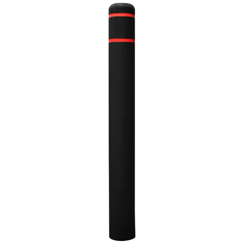 Ideal Shield Cubierta de bolardo de seguridad negra de 1/8 pulgadas de 4 pulgadas con rayas rojas, 60 pulgadas de alto. Cinta de instalación