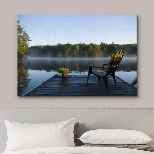 Miniatura 3 de wall26 Lienzo impreso para pared, vista del lago al amanecer, naturaleza, desierto, fotografía, realismo, rústico, escénico, relajante, tranquilo