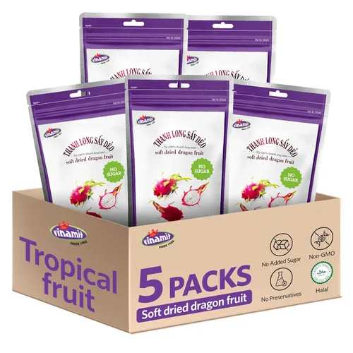 Miniatura 23 de Vinamit Fruta de Guanábana Seca Suave con Chile Bolsa de 3.5 oz Aperitivos de Fruta Exótica Masticables Vegano, Sin Gluten, Sin OMG Alto