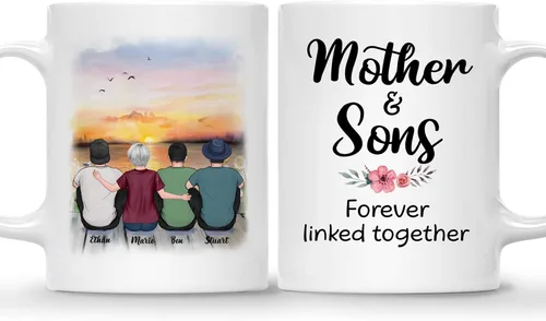 Miniatura 21 de Gossby Tazas personalizadas para mamá, regalos personalizados para mamá de hijas, hijos con avatares, nombres, cumpleaños, día de la madre, regalos