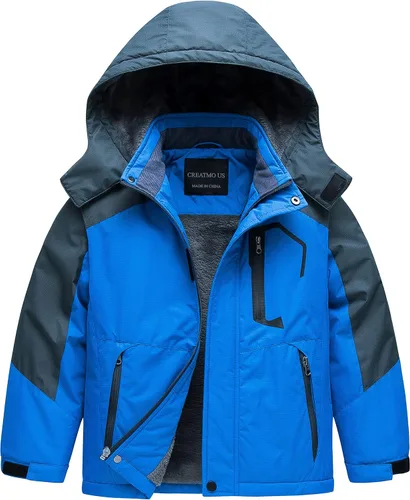 Miniatura 15 de CREATMO US Chaqueta de esquí impermeable para niño, abrigo de nieve cálido para invierno, resistente al viento, chaqueta de lluvia para snowboard