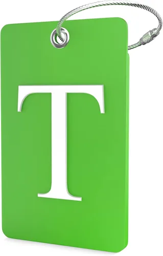 Miniatura 51 de Shacke Etiquetas iniciales sin privacidad para maleta y equipaje con bucle de metal, Verde