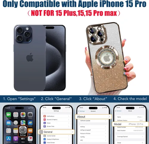 Miniatura 171 de Misscase Funda magnética con purpurina para iPhone 11 compatible con MagSafe, protección completa, delgada, a prueba de golpes, antiarañazos
